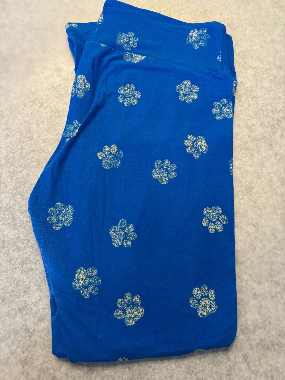 Lularoe TC Blue Biege  Paw Print Leggings HTF